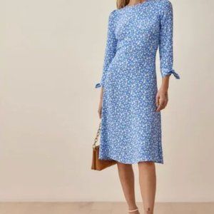 Reformation Port Print Long Sleeve Midi Dress